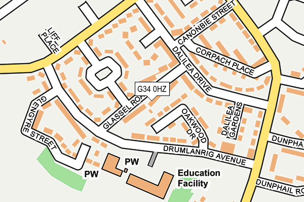 G34 0HZ map - OS OpenMap – Local (Ordnance Survey) G34 0HZ map - OS OpenMap – Local (Ordnance Survey)