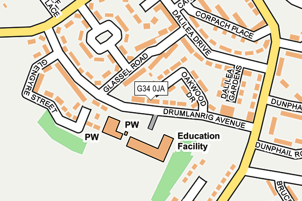 G34 0JA map - OS OpenMap – Local (Ordnance Survey) G34 0JA map - OS OpenMap – Local (Ordnance Survey)