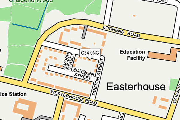 G34 0NG map - OS OpenMap – Local (Ordnance Survey) G34 0NG map - OS OpenMap – Local (Ordnance Survey)