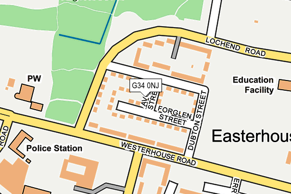 G34 0NJ map - OS OpenMap – Local (Ordnance Survey) G34 0NJ map - OS OpenMap – Local (Ordnance Survey)