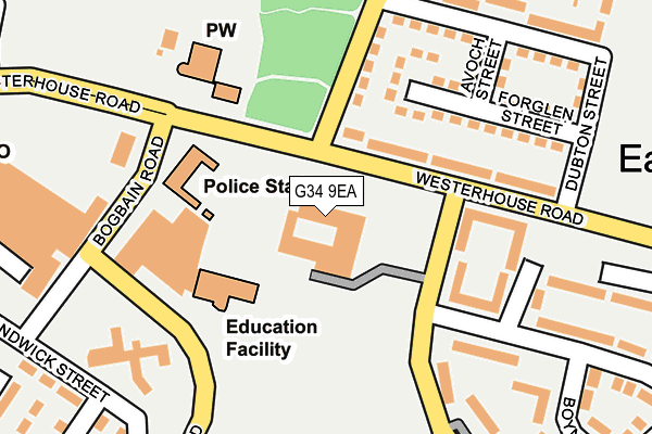 G34 9EA map - OS OpenMap – Local (Ordnance Survey)