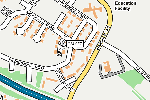 G34 9EZ map - OS OpenMap – Local (Ordnance Survey)