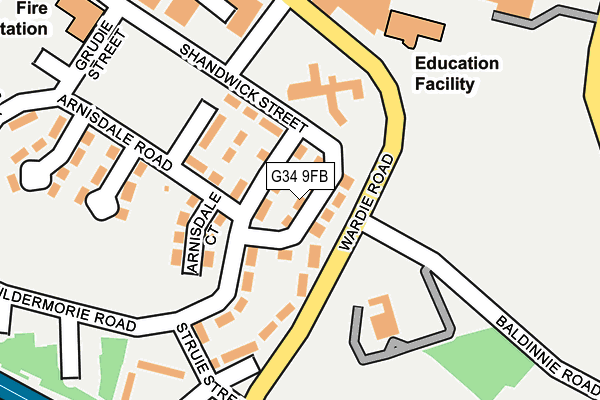 G34 9FB map - OS OpenMap – Local (Ordnance Survey) G34 9FB map - OS OpenMap – Local (Ordnance Survey)