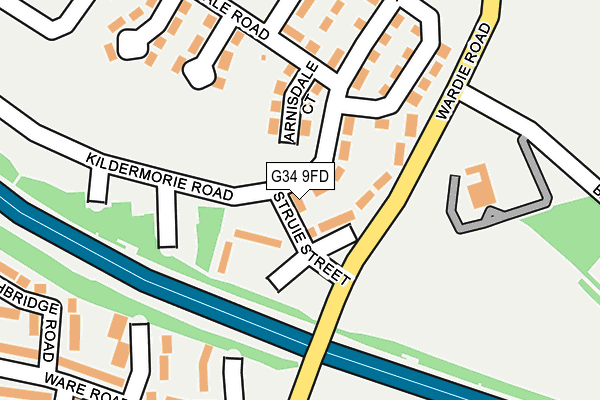 G34 9FD map - OS OpenMap – Local (Ordnance Survey)