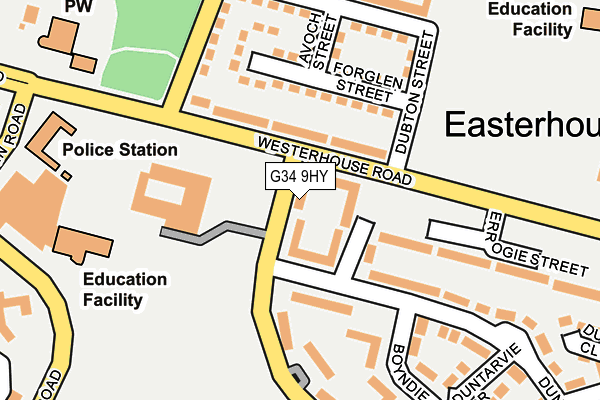 G34 9HY map - OS OpenMap – Local (Ordnance Survey)
