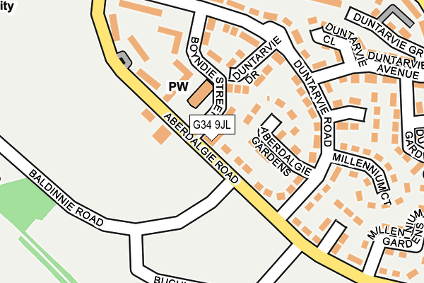 G34 9JL map - OS OpenMap – Local (Ordnance Survey) G34 9JL map - OS OpenMap – Local (Ordnance Survey)