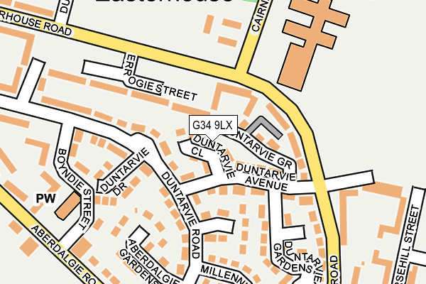 G34 9LX map - OS OpenMap – Local (Ordnance Survey) G34 9LX map - OS OpenMap – Local (Ordnance Survey)