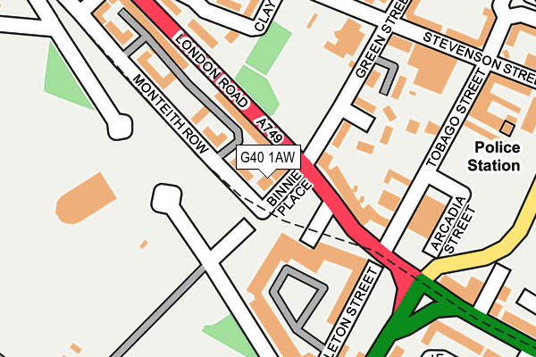 G40 1AW map - OS OpenMap – Local (Ordnance Survey) G40 1AW map - OS OpenMap – Local (Ordnance Survey)