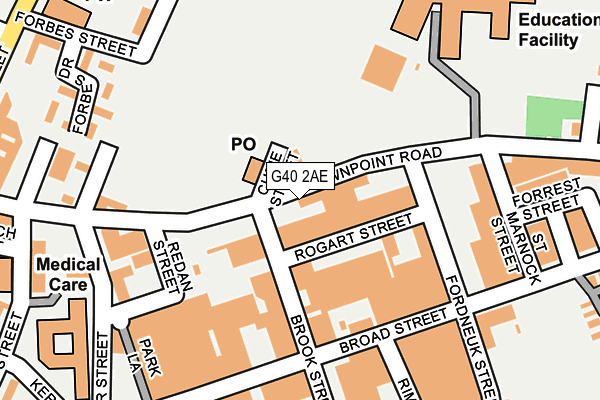 G40 2AE map - OS OpenMap – Local (Ordnance Survey) G40 2AE map - OS OpenMap – Local (Ordnance Survey)
