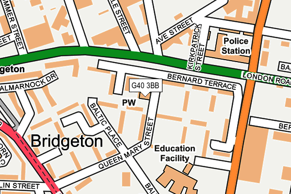 G40 3BB map - OS OpenMap – Local (Ordnance Survey) G40 3BB map - OS OpenMap – Local (Ordnance Survey)