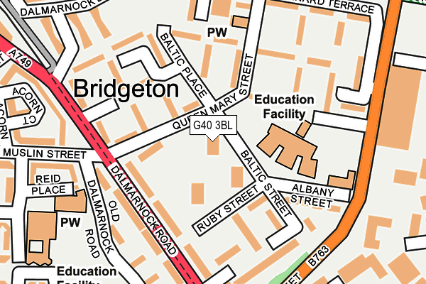 G40 3BL map - OS OpenMap – Local (Ordnance Survey) G40 3BL map - OS OpenMap – Local (Ordnance Survey)