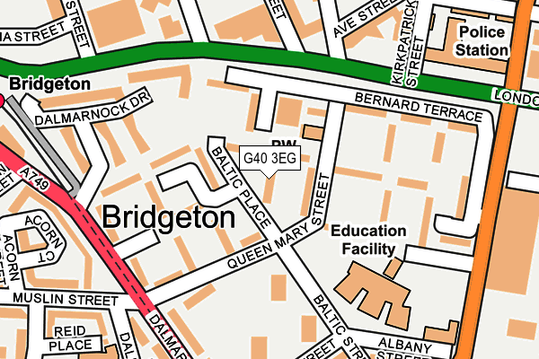 G40 3EG map - OS OpenMap – Local (Ordnance Survey) G40 3EG map - OS OpenMap – Local (Ordnance Survey)