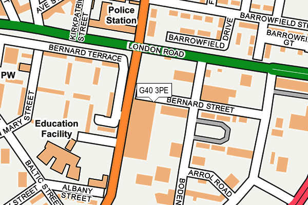 G40 3PE map - OS OpenMap – Local (Ordnance Survey) G40 3PE map - OS OpenMap – Local (Ordnance Survey)