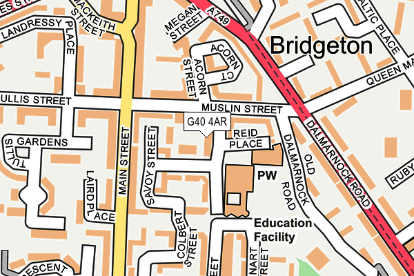 G40 4AR map - OS OpenMap – Local (Ordnance Survey) G40 4AR map - OS OpenMap – Local (Ordnance Survey)