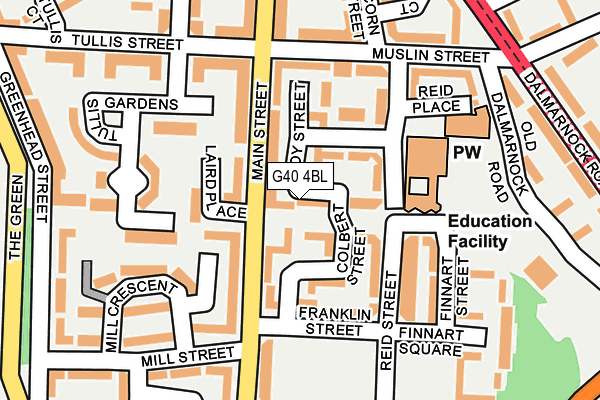 G40 4BL map - OS OpenMap – Local (Ordnance Survey) G40 4BL map - OS OpenMap – Local (Ordnance Survey)