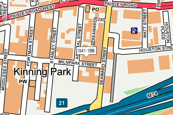 G41 1BB map - OS OpenMap – Local (Ordnance Survey) G41 1BB map - OS OpenMap – Local (Ordnance Survey)