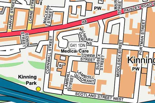 G41 1DN map - OS OpenMap – Local (Ordnance Survey) G41 1DN map - OS OpenMap – Local (Ordnance Survey)