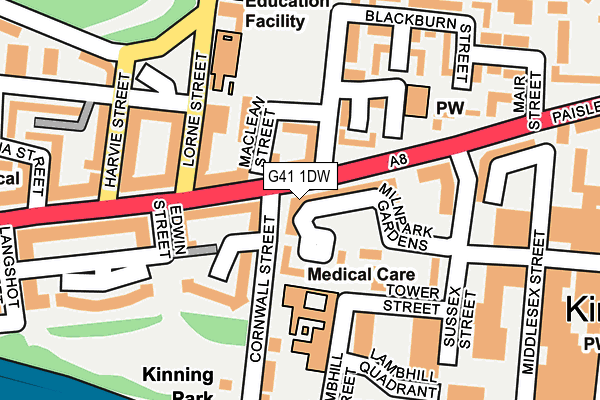 G41 1DW map - OS OpenMap – Local (Ordnance Survey) G41 1DW map - OS OpenMap – Local (Ordnance Survey)