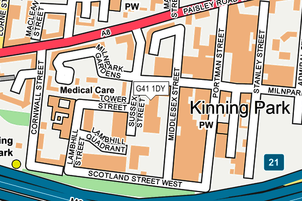 G41 1DY map - OS OpenMap – Local (Ordnance Survey) G41 1DY map - OS OpenMap – Local (Ordnance Survey)