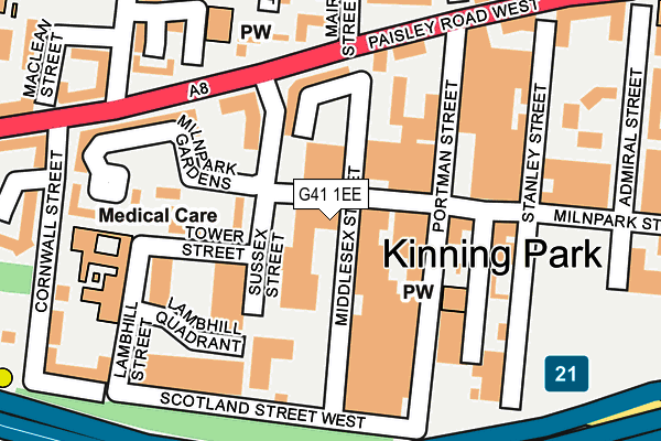 G41 1EE map - OS OpenMap – Local (Ordnance Survey) G41 1EE map - OS OpenMap – Local (Ordnance Survey)