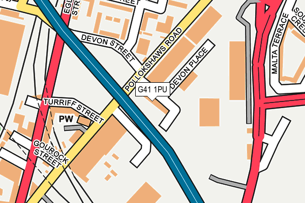 G41 1PU map - OS OpenMap – Local (Ordnance Survey)