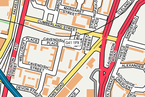 G41 1PX map - OS OpenMap – Local (Ordnance Survey) G41 1PX map - OS OpenMap – Local (Ordnance Survey)
