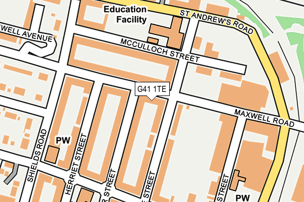 G41 1TE map - OS OpenMap – Local (Ordnance Survey) G41 1TE map - OS OpenMap – Local (Ordnance Survey)