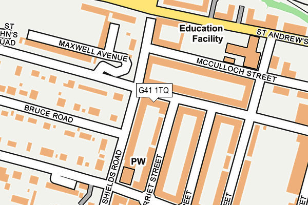 G41 1TQ map - OS OpenMap – Local (Ordnance Survey) G41 1TQ map - OS OpenMap – Local (Ordnance Survey)