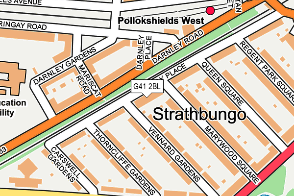 G41 2BL map - OS OpenMap – Local (Ordnance Survey) G41 2BL map - OS OpenMap – Local (Ordnance Survey)