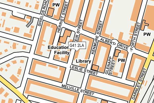 G41 2LA map - OS OpenMap – Local (Ordnance Survey)