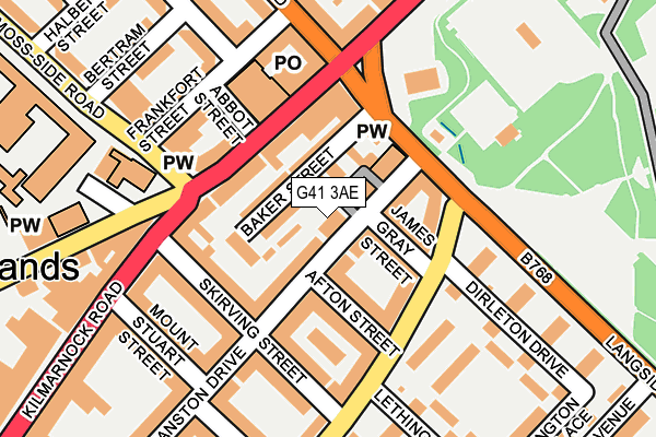 G41 3AE map - OS OpenMap – Local (Ordnance Survey) G41 3AE map - OS OpenMap – Local (Ordnance Survey)