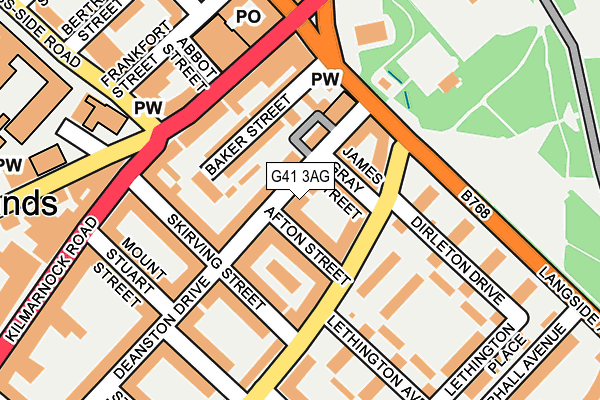 G41 3AG map - OS OpenMap – Local (Ordnance Survey) G41 3AG map - OS OpenMap – Local (Ordnance Survey)
