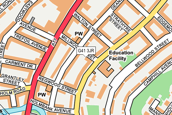 G41 3JR map - OS OpenMap – Local (Ordnance Survey) G41 3JR map - OS OpenMap – Local (Ordnance Survey)