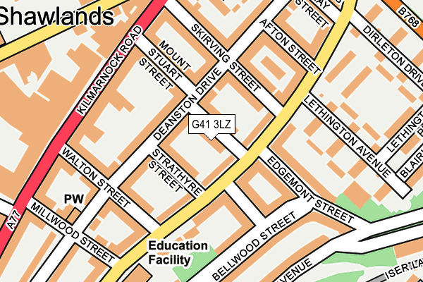 G41 3LZ map - OS OpenMap – Local (Ordnance Survey) G41 3LZ map - OS OpenMap – Local (Ordnance Survey)