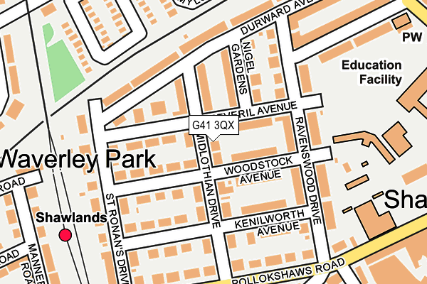 G41 3QX map - OS OpenMap – Local (Ordnance Survey) G41 3QX map - OS OpenMap – Local (Ordnance Survey)