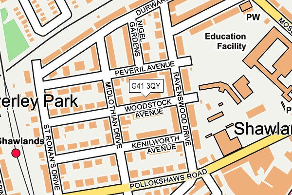 G41 3QY map - OS OpenMap – Local (Ordnance Survey) G41 3QY map - OS OpenMap – Local (Ordnance Survey)
