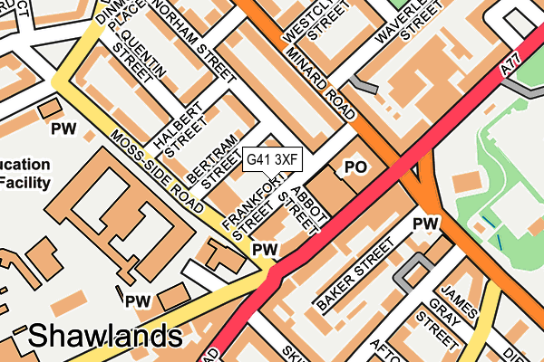 G41 3XF map - OS OpenMap – Local (Ordnance Survey) G41 3XF map - OS OpenMap – Local (Ordnance Survey)