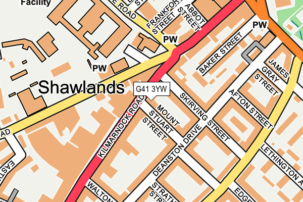 G41 3YW map - OS OpenMap – Local (Ordnance Survey)