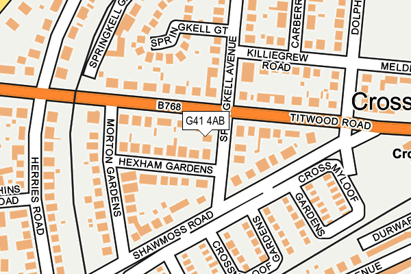 G41 4AB map - OS OpenMap – Local (Ordnance Survey) G41 4AB map - OS OpenMap – Local (Ordnance Survey)