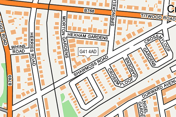 G41 4AD map - OS OpenMap – Local (Ordnance Survey) G41 4AD map - OS OpenMap – Local (Ordnance Survey)