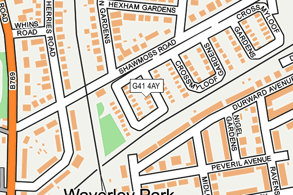 G41 4AY map - OS OpenMap – Local (Ordnance Survey) G41 4AY map - OS OpenMap – Local (Ordnance Survey)