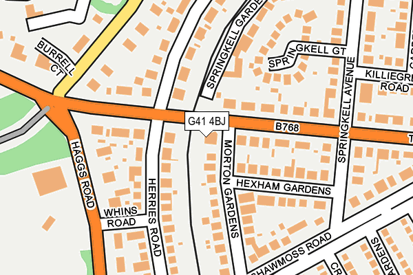 G41 4BJ map - OS OpenMap – Local (Ordnance Survey) G41 4BJ map - OS OpenMap – Local (Ordnance Survey)