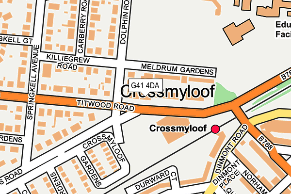 G41 4DA map - OS OpenMap – Local (Ordnance Survey) G41 4DA map - OS OpenMap – Local (Ordnance Survey)
