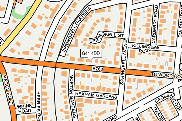 G41 4DD map - OS OpenMap – Local (Ordnance Survey) G41 4DD map - OS OpenMap – Local (Ordnance Survey)
