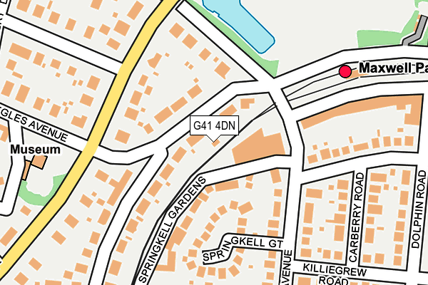 G41 4DN map - OS OpenMap – Local (Ordnance Survey) G41 4DN map - OS OpenMap – Local (Ordnance Survey)