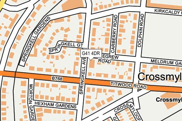 G41 4DR map - OS OpenMap – Local (Ordnance Survey) G41 4DR map - OS OpenMap – Local (Ordnance Survey)