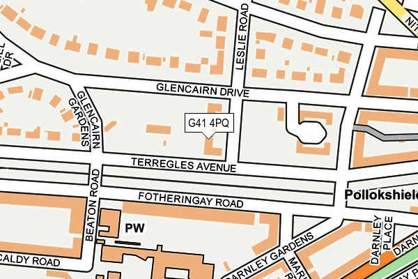 G41 4PQ map - OS OpenMap – Local (Ordnance Survey) G41 4PQ map - OS OpenMap – Local (Ordnance Survey)