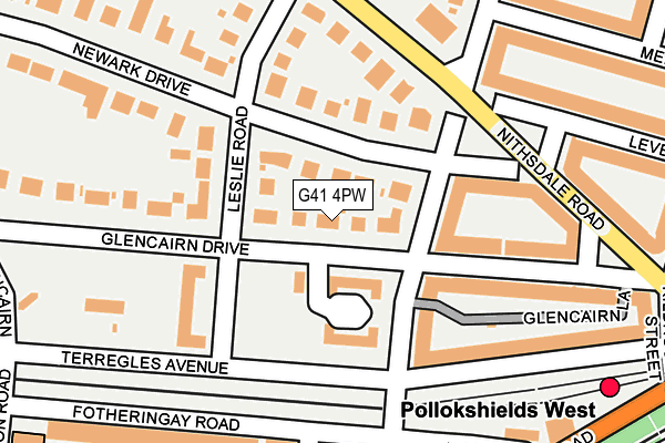 G41 4PW map - OS OpenMap – Local (Ordnance Survey) G41 4PW map - OS OpenMap – Local (Ordnance Survey)