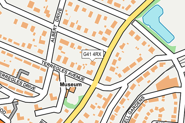 G41 4RX map - OS OpenMap – Local (Ordnance Survey) G41 4RX map - OS OpenMap – Local (Ordnance Survey)