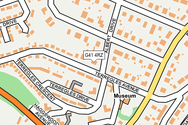 G41 4RZ map - OS OpenMap – Local (Ordnance Survey) G41 4RZ map - OS OpenMap – Local (Ordnance Survey)